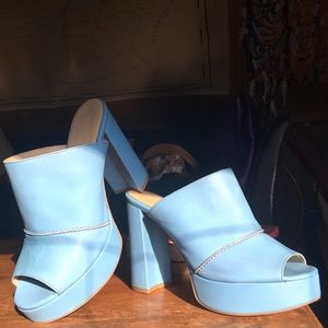 Urban Outfitters blue platforms